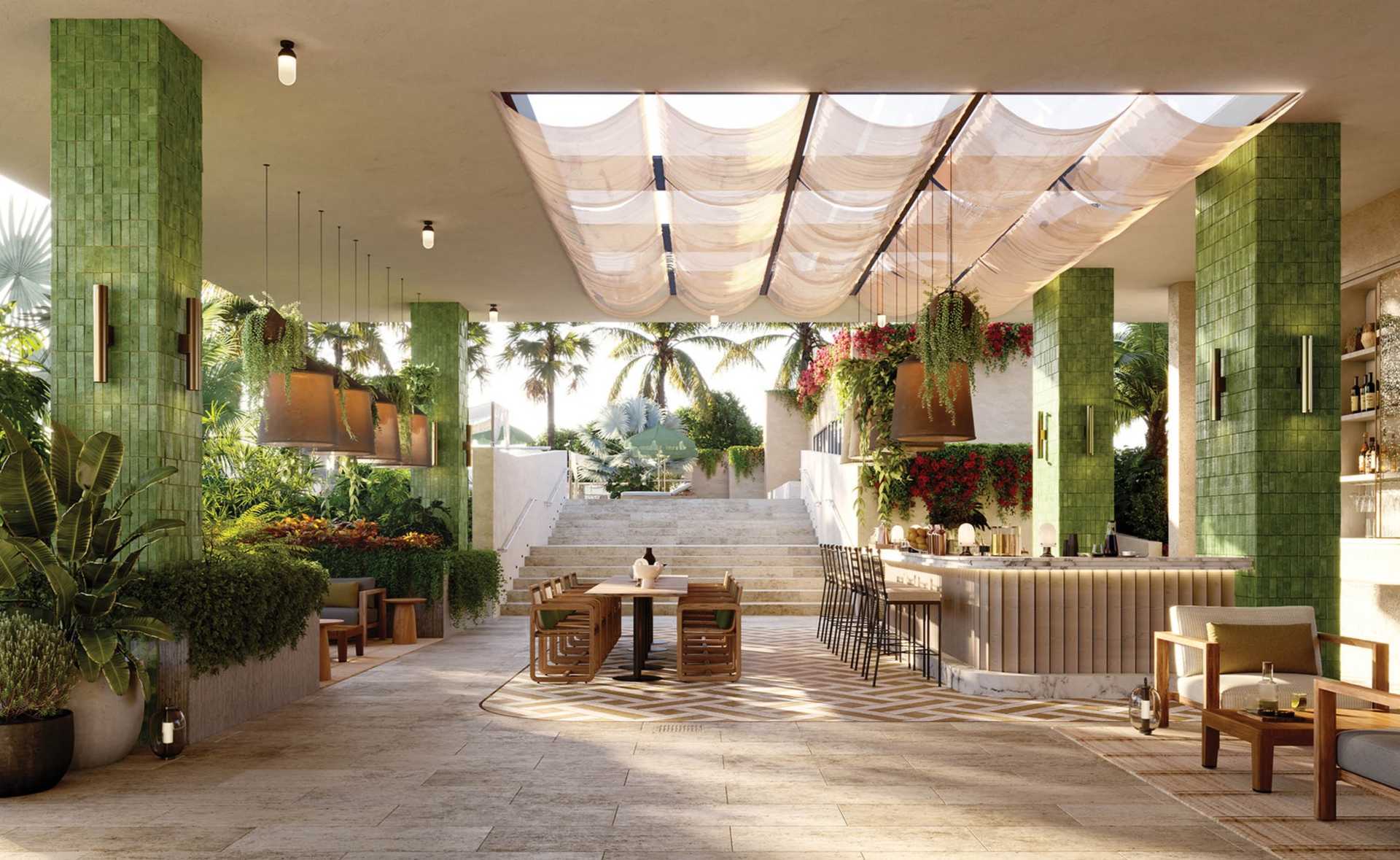 Rooftop bar at THE WELL Coconut Grove, developer rendering