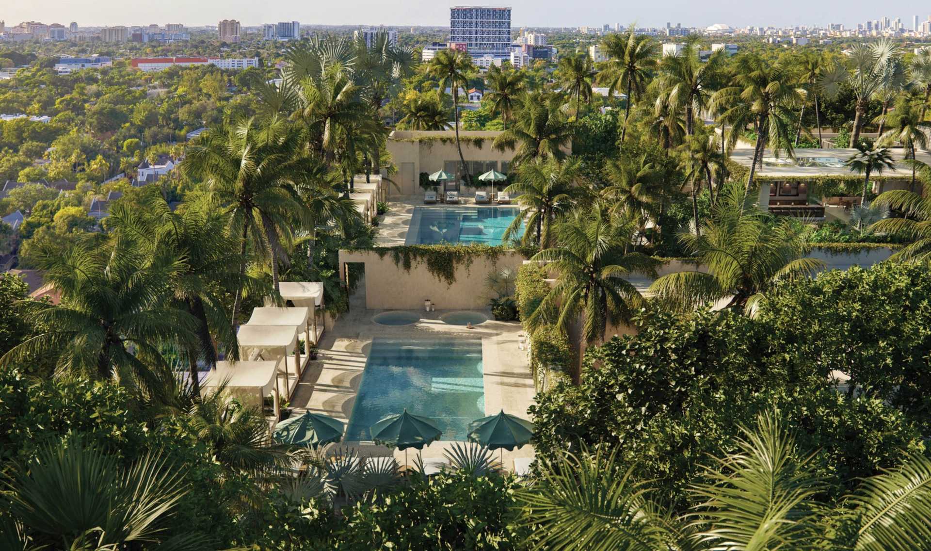 THE WELL Coconut Grove rooftop pool deck with panoramic views